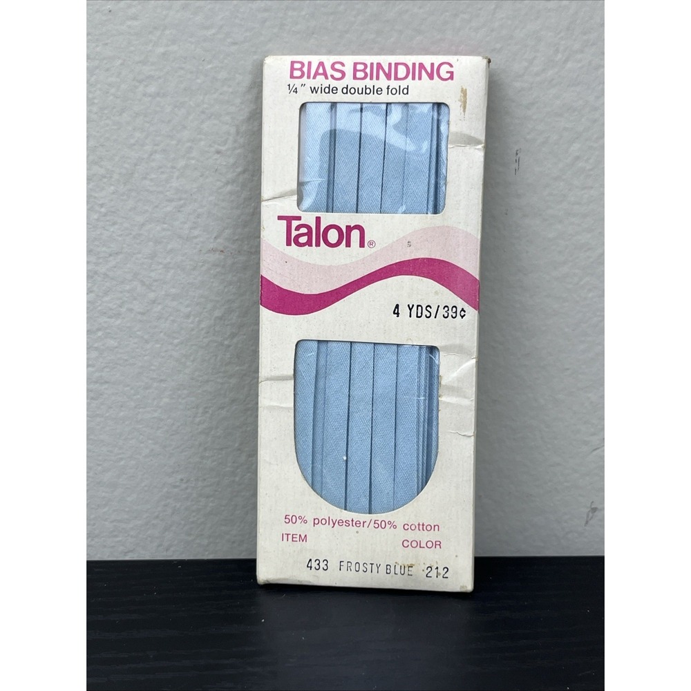 Vintage Talon Baby Blue‎ Single Fold Bias Tape 1/4" Wide 4 Yards